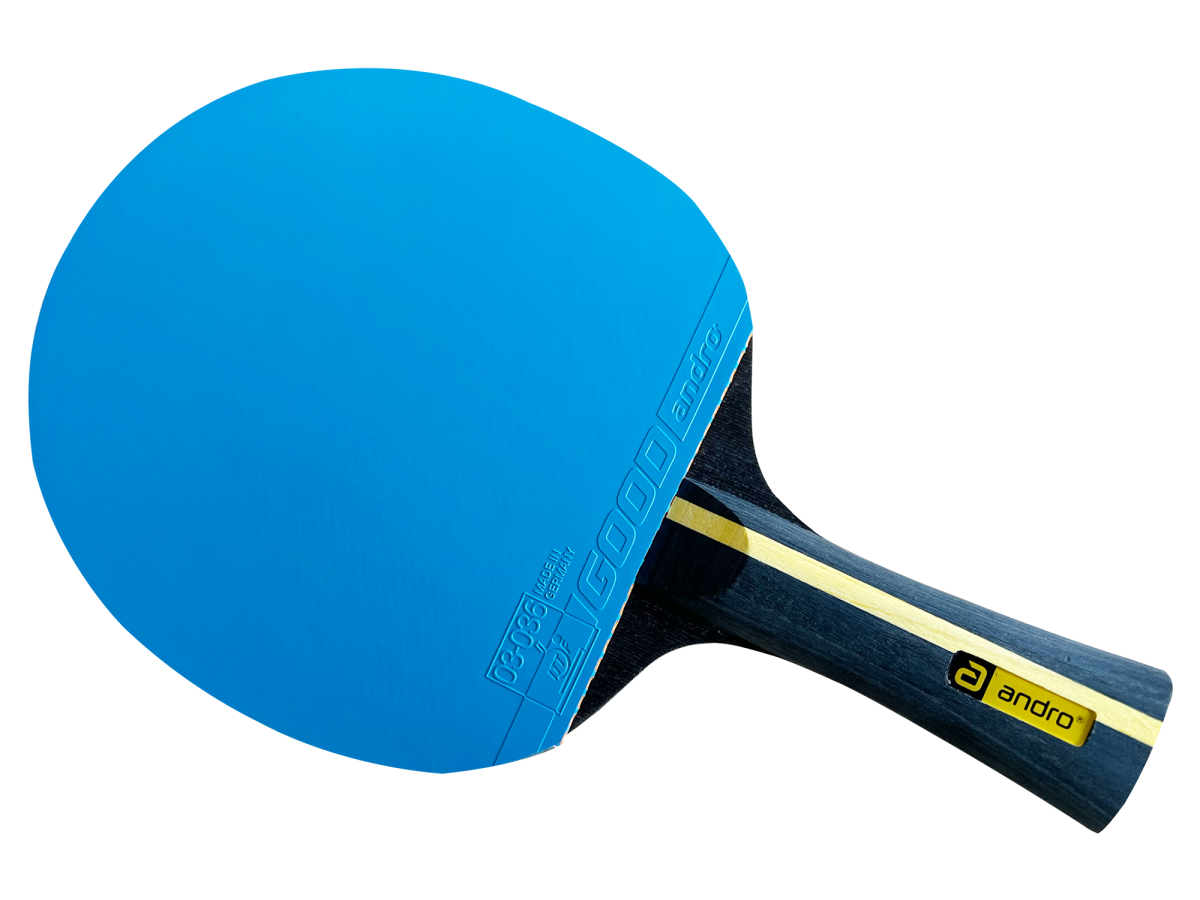 Andro 100 B Racket with Inzio Allround FL Good 1.8 blue and black