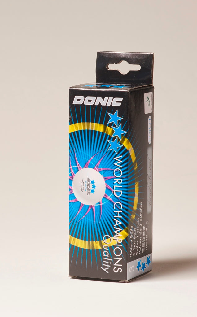 Balls Donic P 40+ Poly 3* White (3)