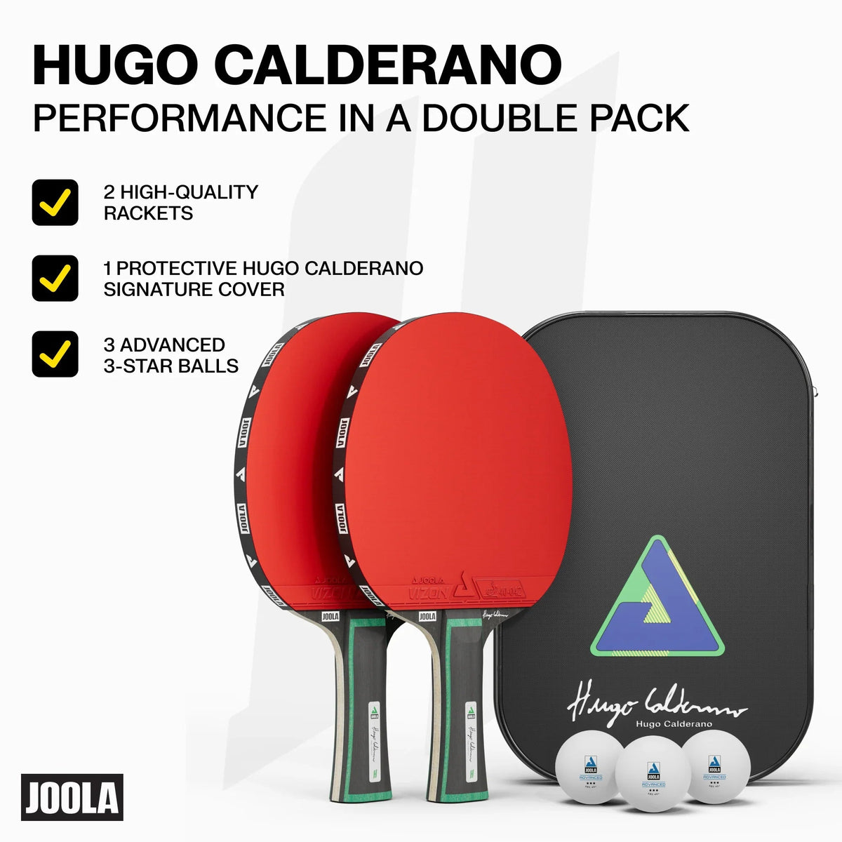 JOOLA Hugo Calderano Duo Pro Table Tennis Racket Set