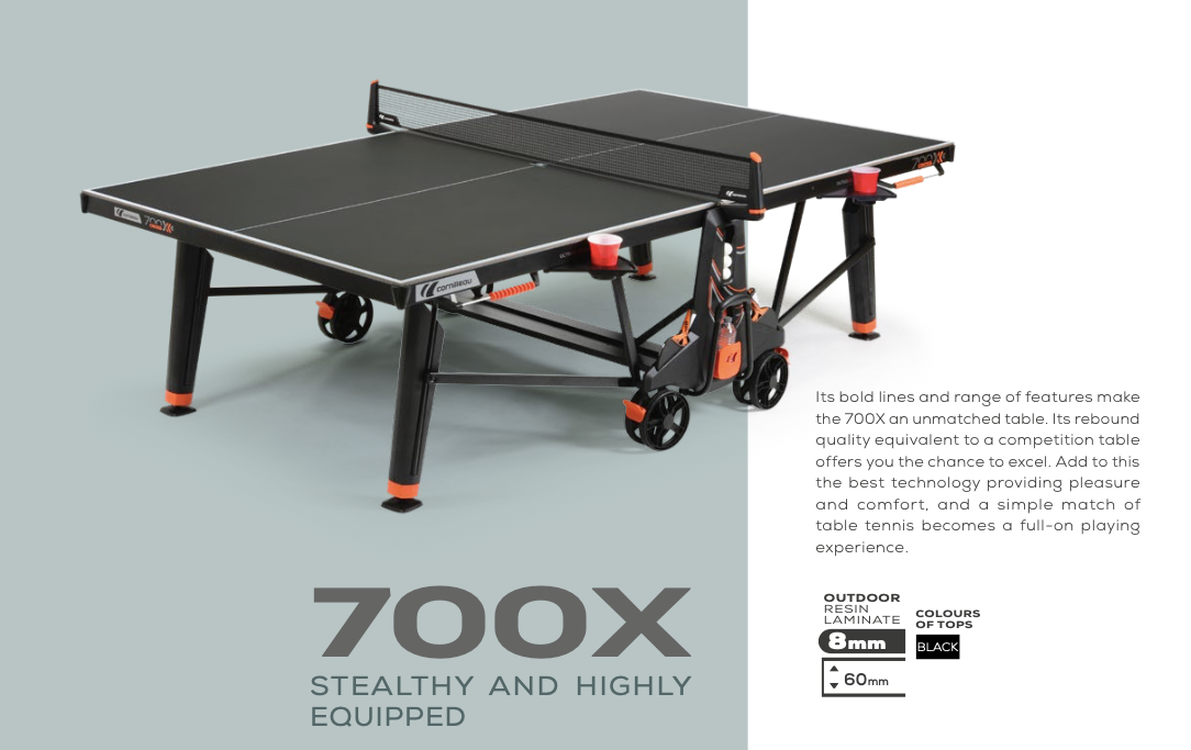 Cornilleau Sport 700X Crossover Indoor/Outdoor Black Table