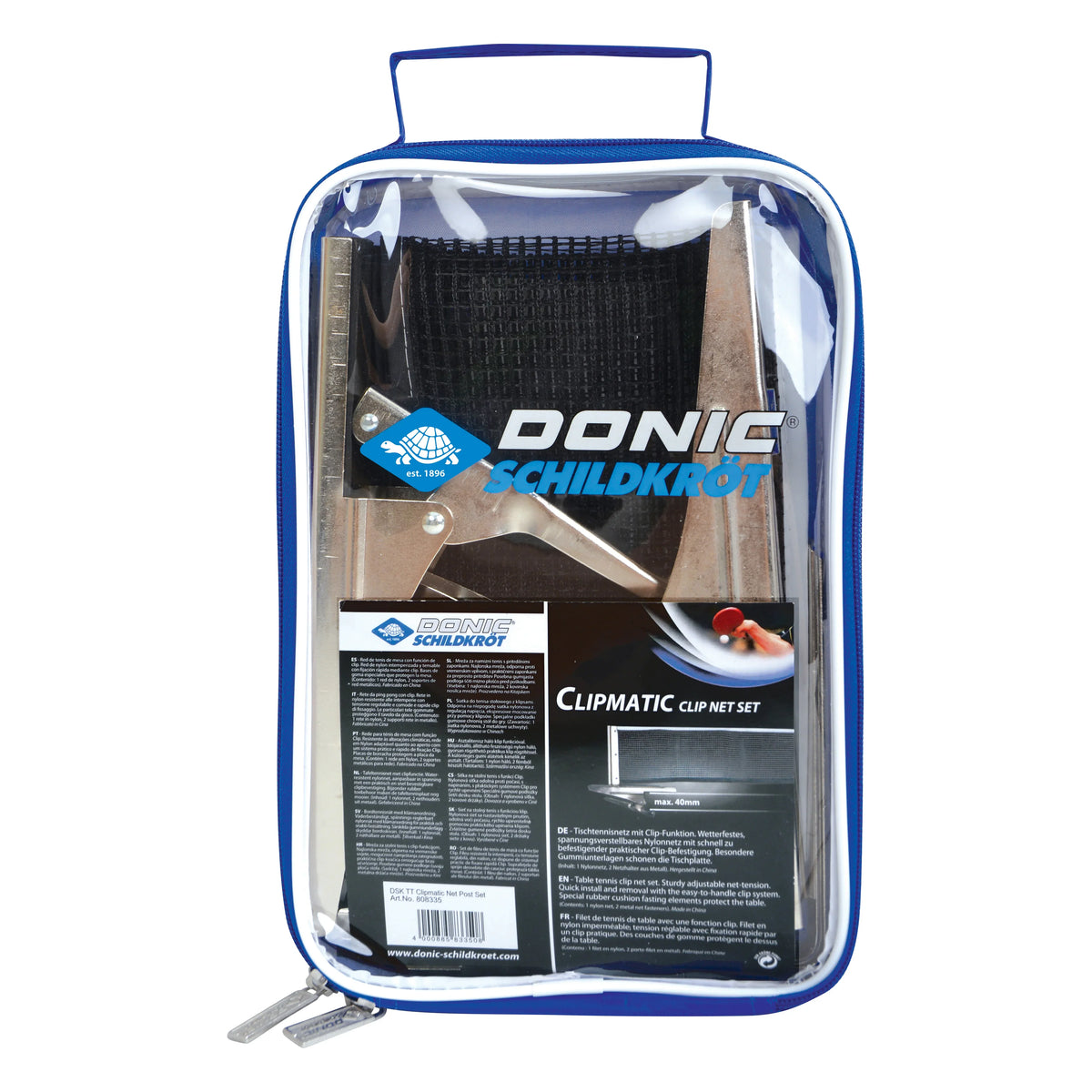 Donic-Schildkröt 808335_Netzgarnitur_Clipmatic 808335_Netzgarnitur_Clipmatic_Verpackung.webp