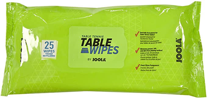 JOOLA Table Tennis Table Surface-Safe Cleaning Wipes (25 Count)
