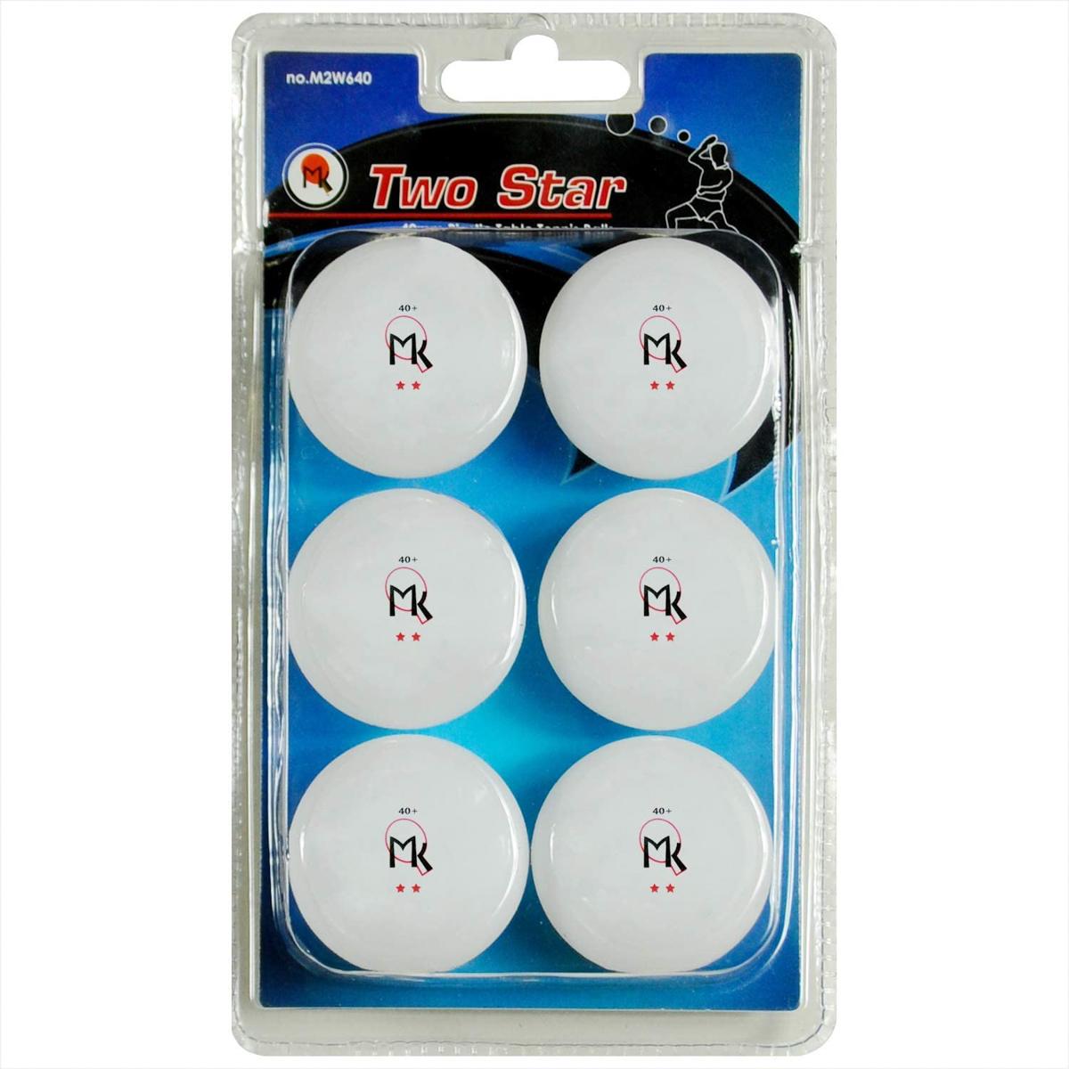 Butterfly MK 2-Star Balls White 6/clam