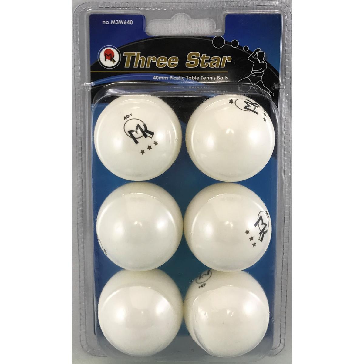 Butterfly MK 3-Star Balls White 6/clam