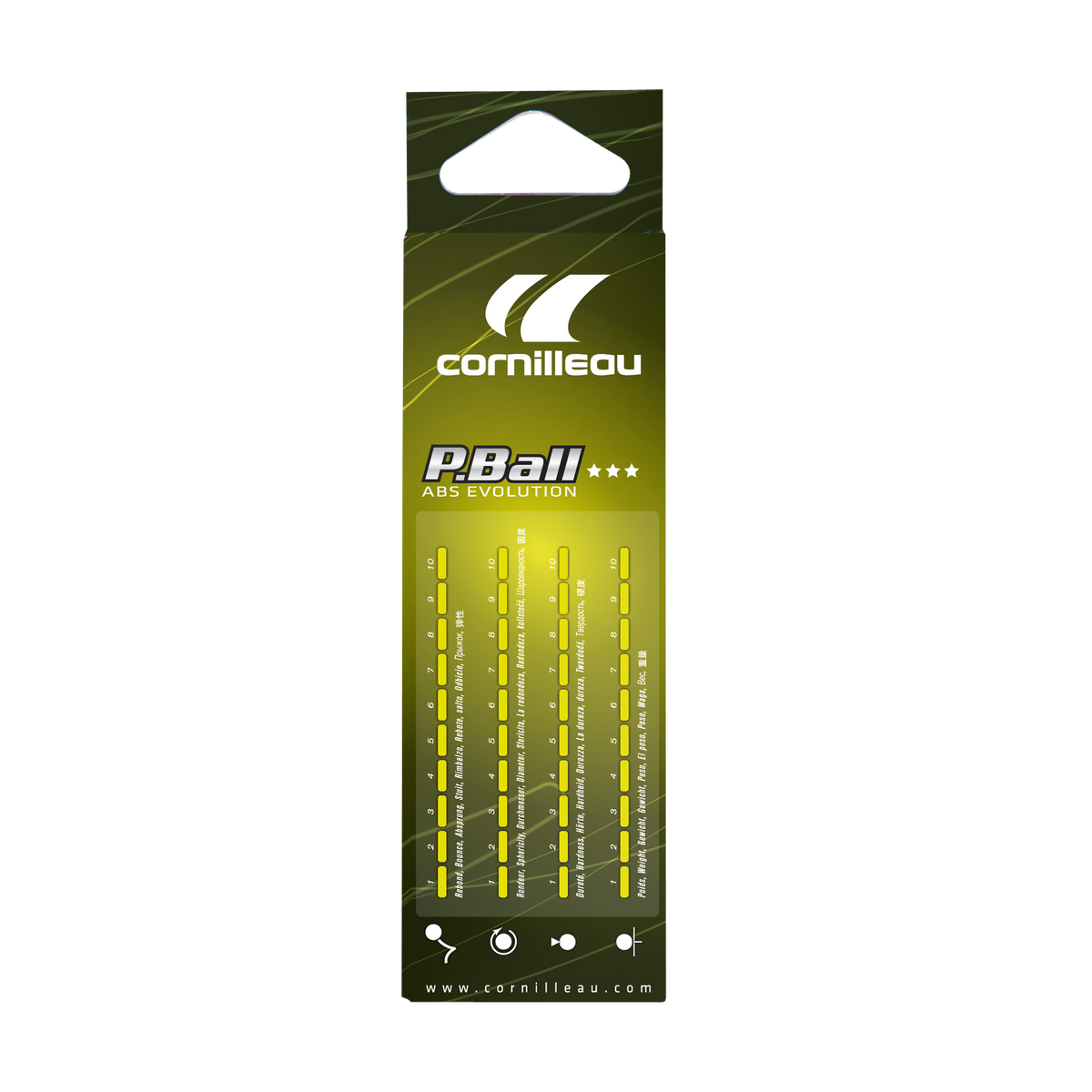 Cornilleau P-Ball ABS Evolution 3* ITTF Balls (pack of 3)