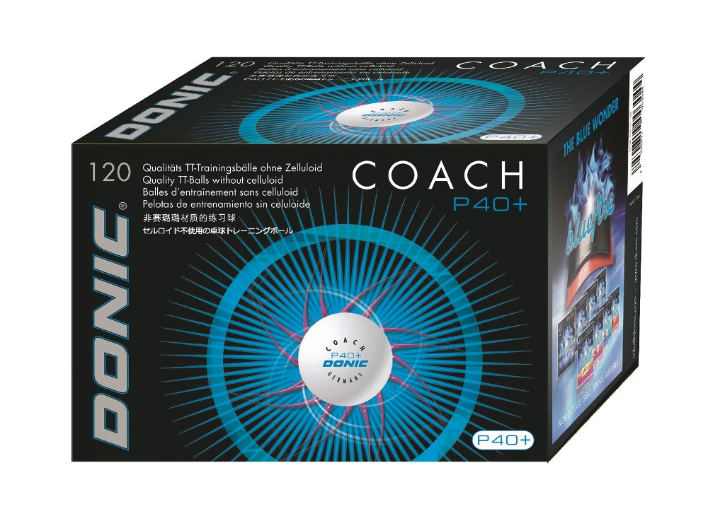 Balls Donic P 40+ Poly Coach White (120)
