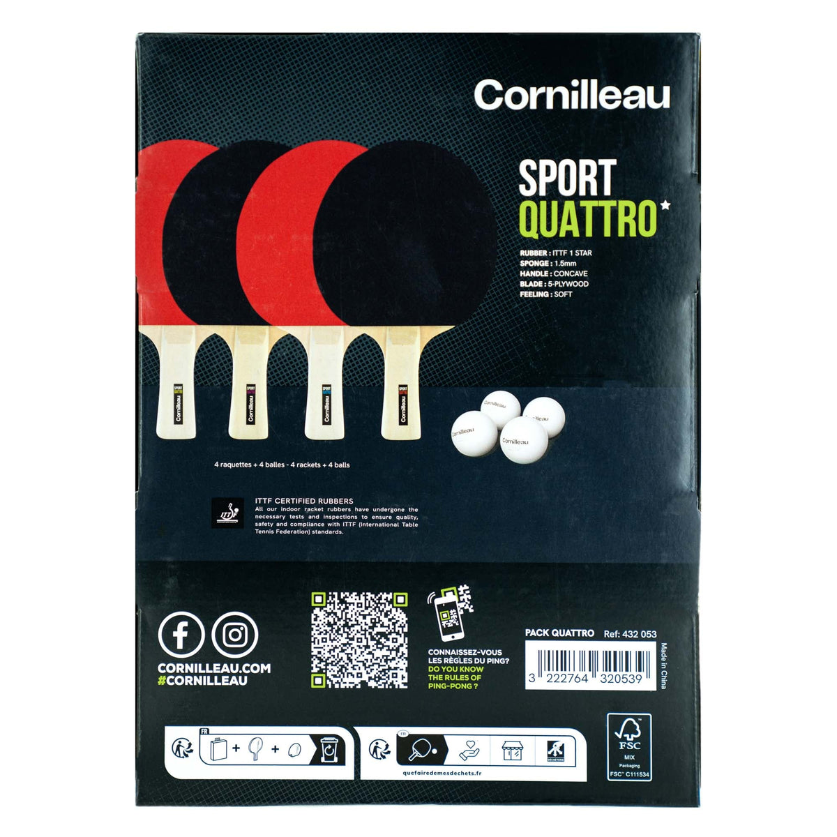 Cornilleau Sport Pack Quattro Racket Set