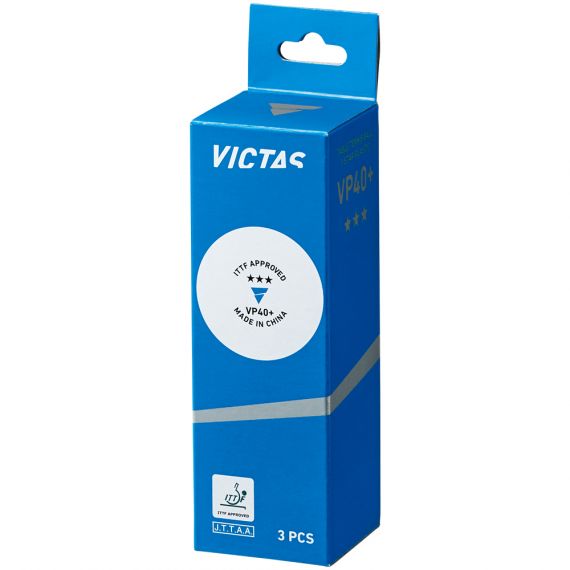 Victas VP 40+ 3*** ITTF Ball, neutral, white balls (3)
